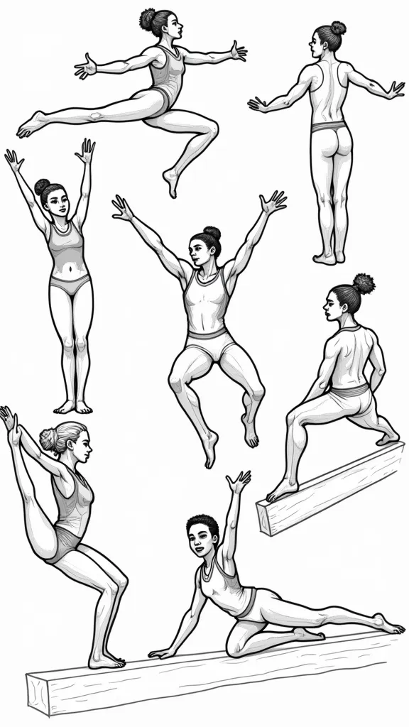 coloriages de gymnastique réaliste